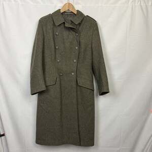VTG Men's 1950s Swedish Army Wool Trench Coat 1956 Sz EU44 Overcoat
